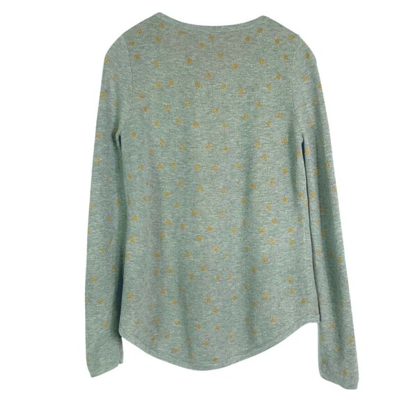 LOFT Gray Knit Pullover Sweater with Gold Foil Polka Dots, Medium - Picture 4 of 7